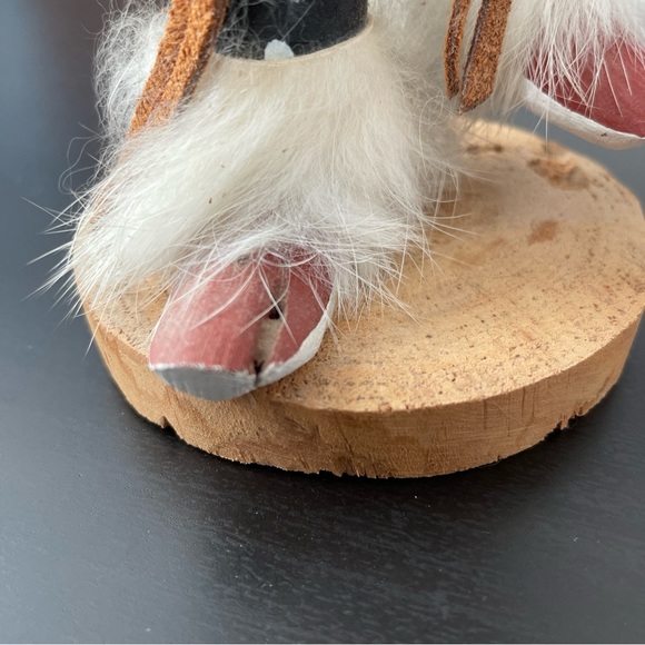 11” White Buffalo Kachina Spirit Doll Native Warrior Dancer Signed ESTATE - Picture 15 of 15